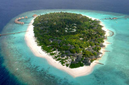 Maldives - Adaaran Prestige Water Villas - Vue aérienne
