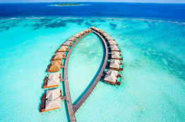 Maldives - Noku Maldives - Vue aérienne des Water Villa et Water Pool Villa