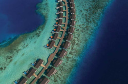 Maldives - OBLU Select at Sangeli - Vue aérienne des Water Villas
