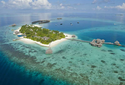 Maldives - Huvafen Fushi - Vue aérienne