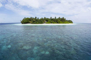 Maldives - Madoogali Resort - L'île vue du lagon